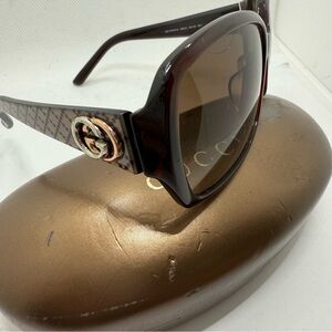Gucci Brown Oversized GG Sunglasses